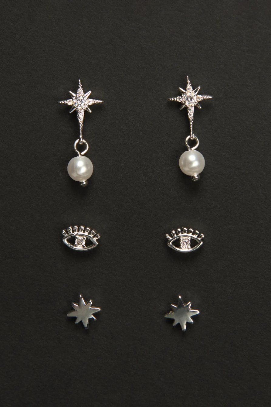 Celstial Stud and Drop Earrings, image 2