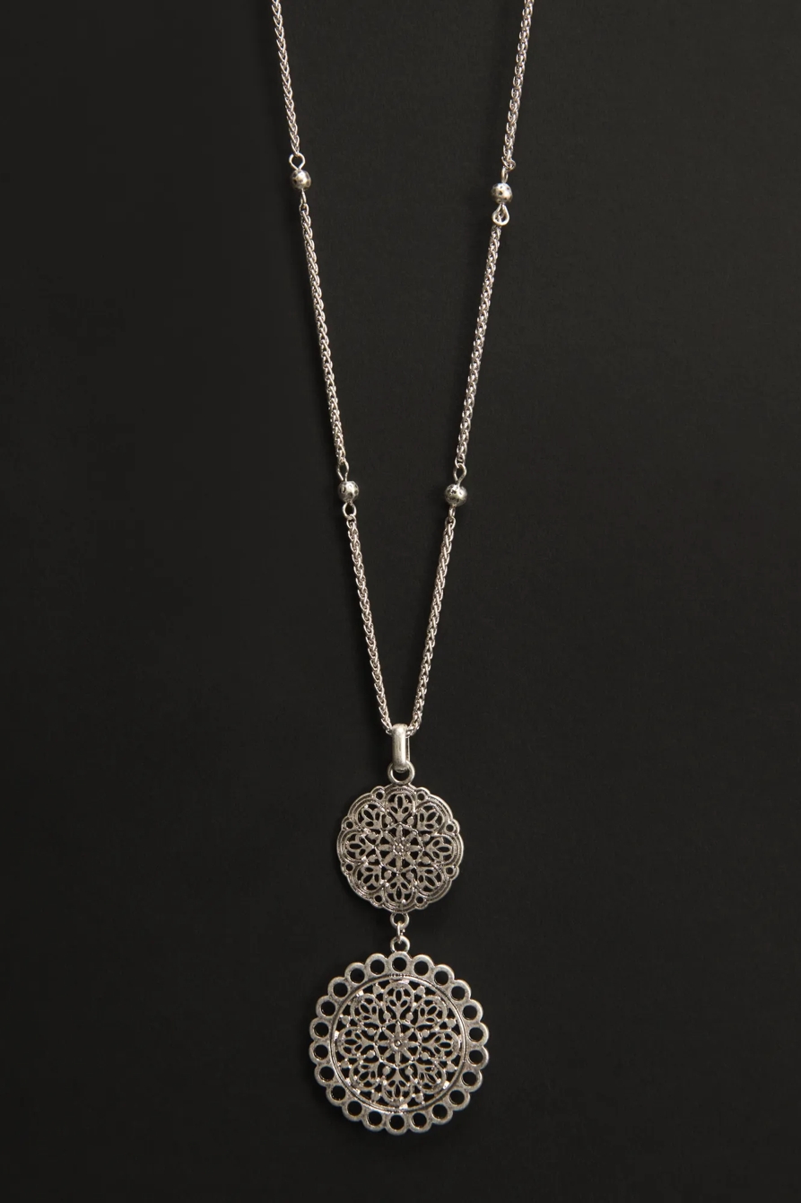 Double Circle Pendant Necklace, image 2