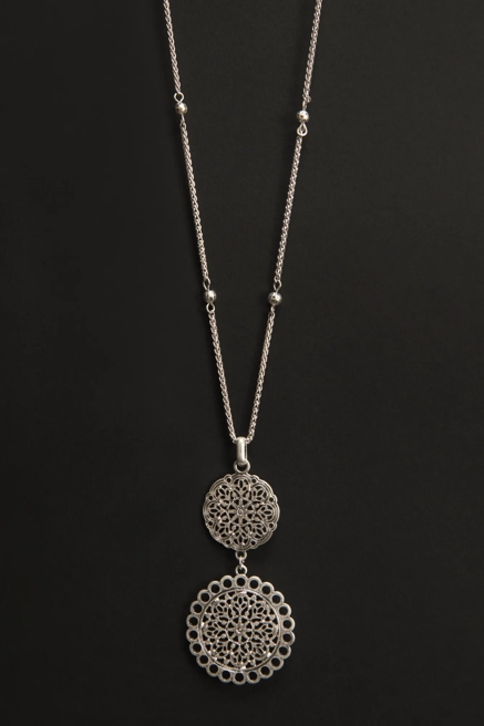 Double Circle Pendant Necklace, image 2