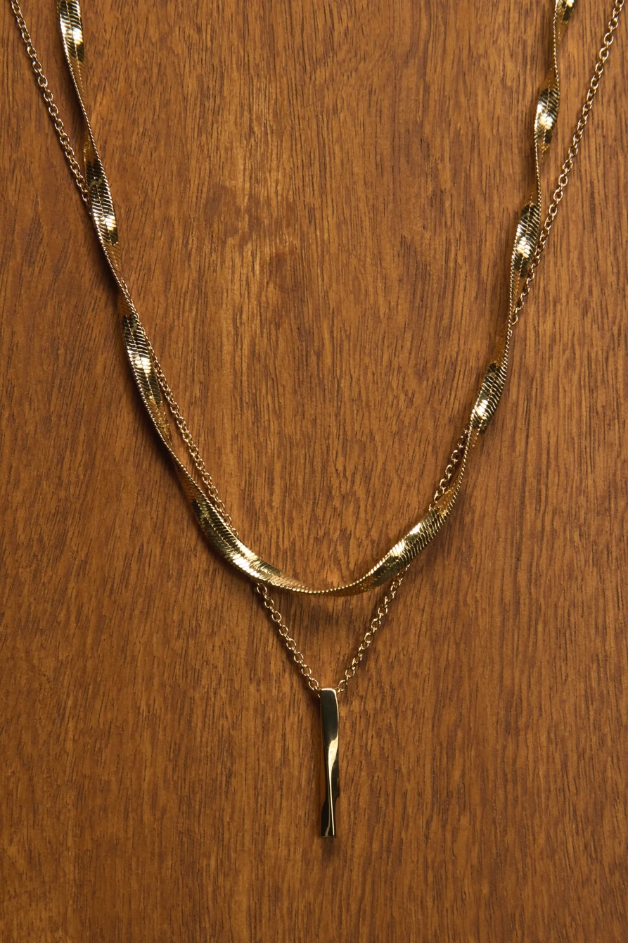 Layered Twisted Chain Necklaced, image 2