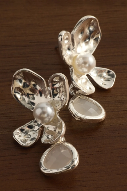Flower Pearl Drop Earrings, image 1