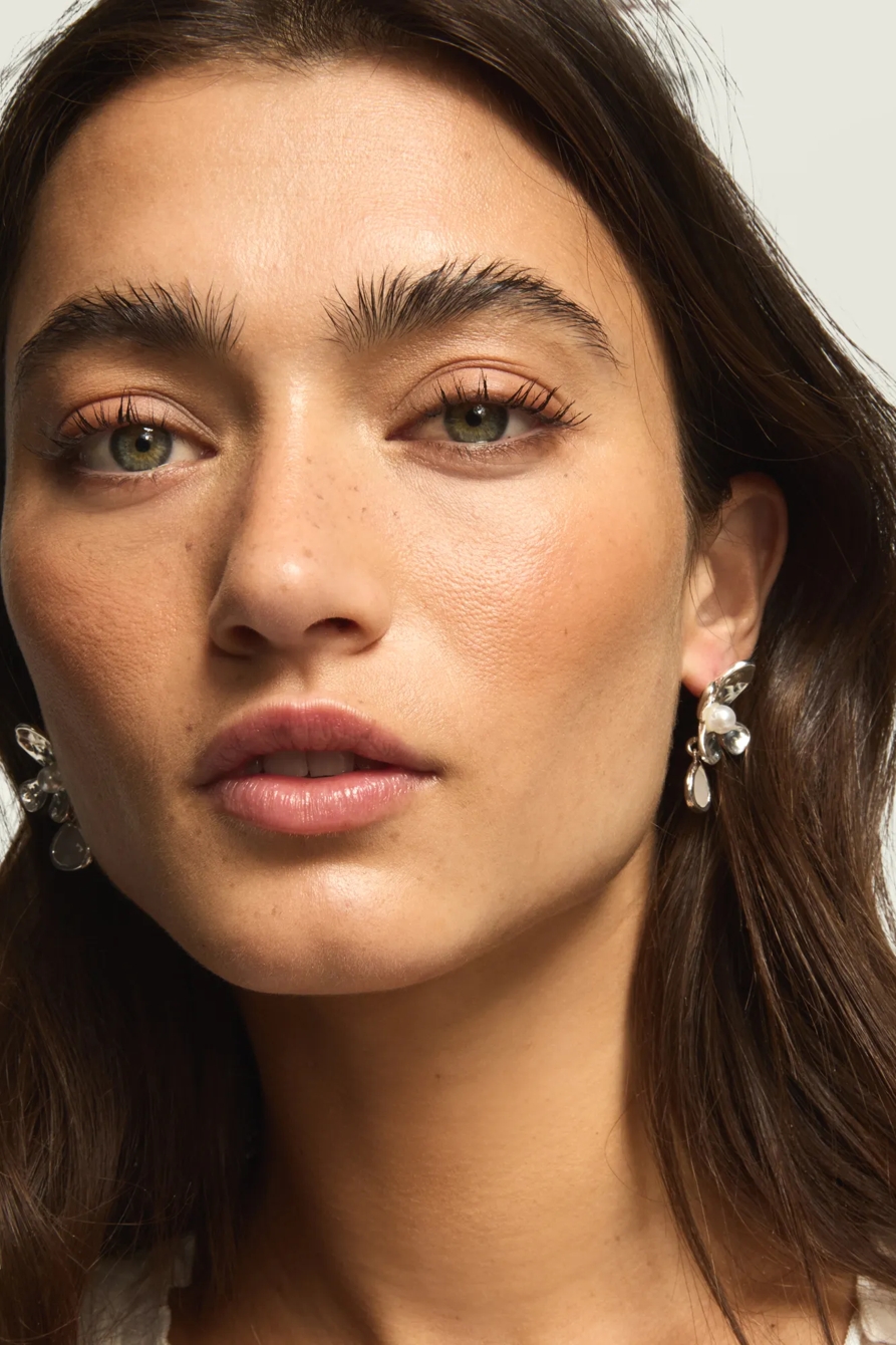 Flower Pearl Drop Earrings, image 2