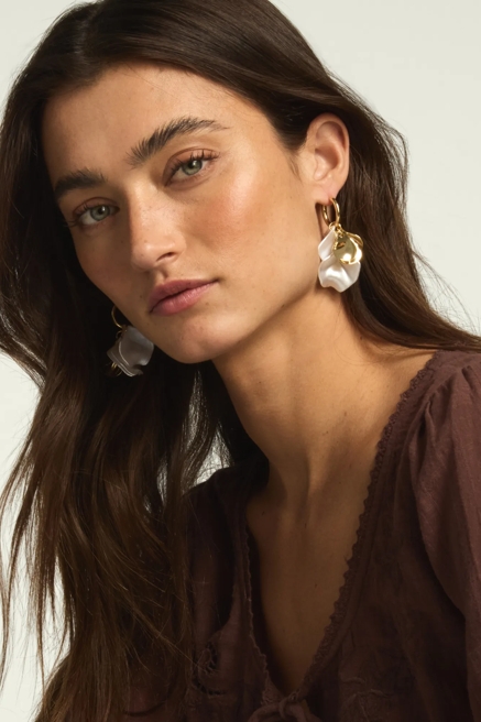 White Stone Drop Earrings, image 1