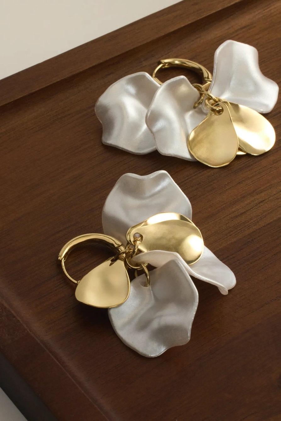 White Stone Drop Earrings, image 2