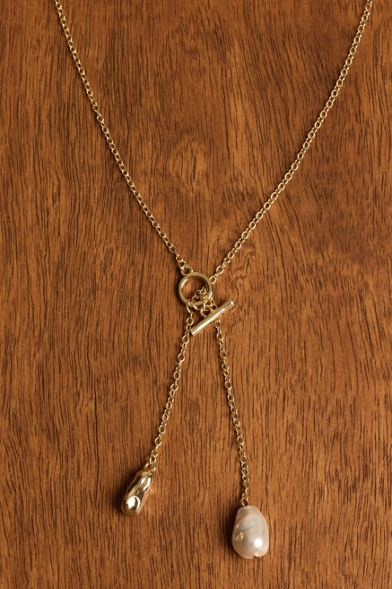 PEARL LARIAT NECKLACE, image 1