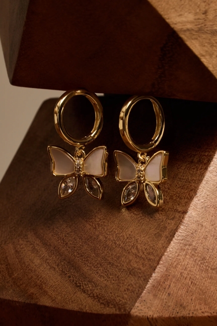 BUTTERFLY CHARM EARRINGS, image 1