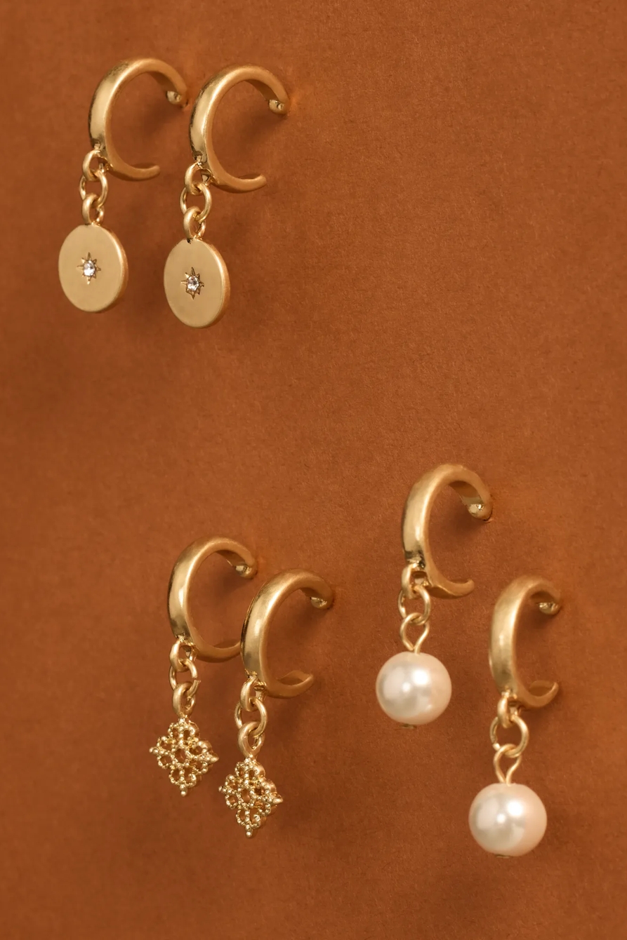CHARM HOOP EARRING SET, image 2