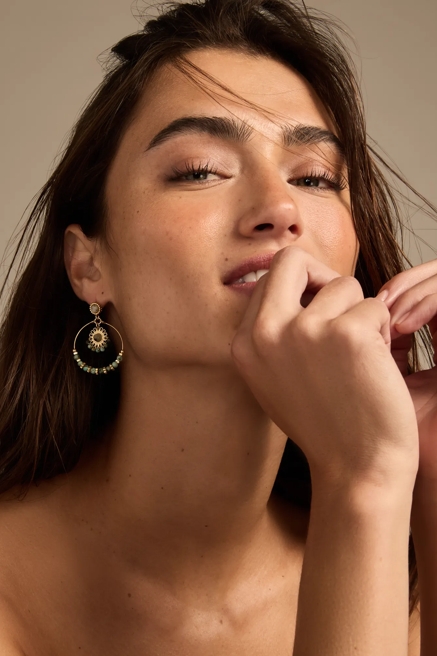 BEAD DROP STATEMENT EARRINGS, image 1