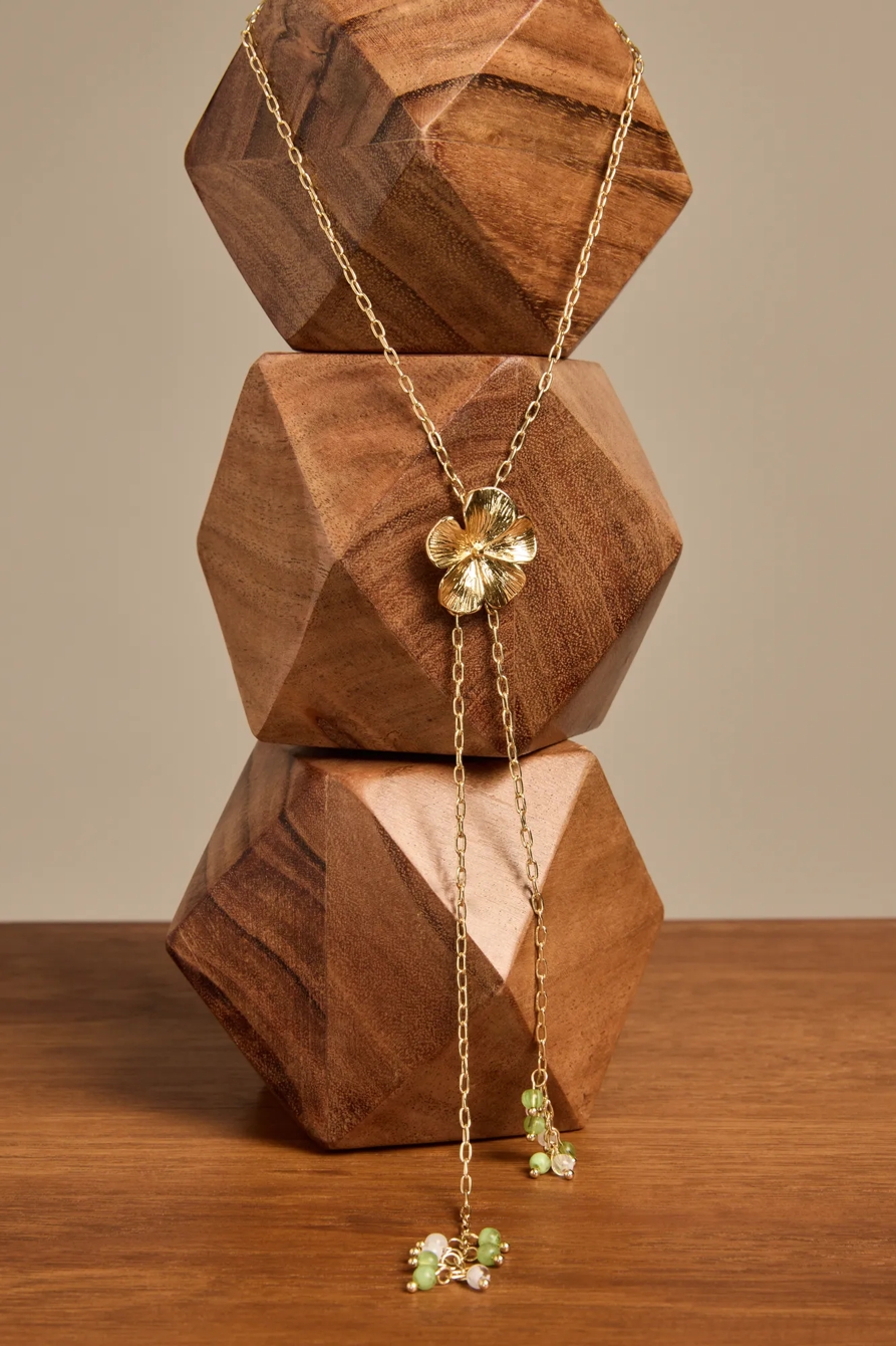 FLOWER LARIAT NECKLACE, image 2