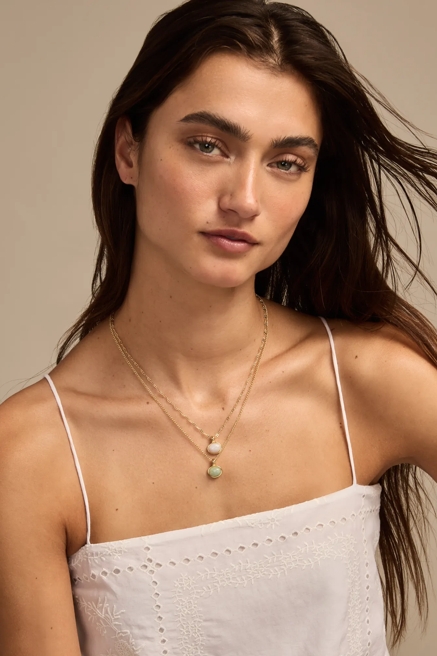 LAYERED STONE NECKLACE, image 1