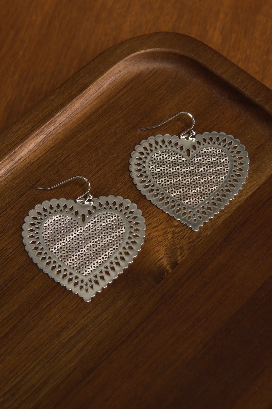 Heart Shaped Drop Earrings, image 2