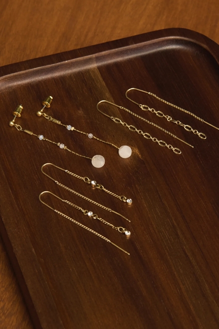 Crystal Chain Drop Earring Set, image 1