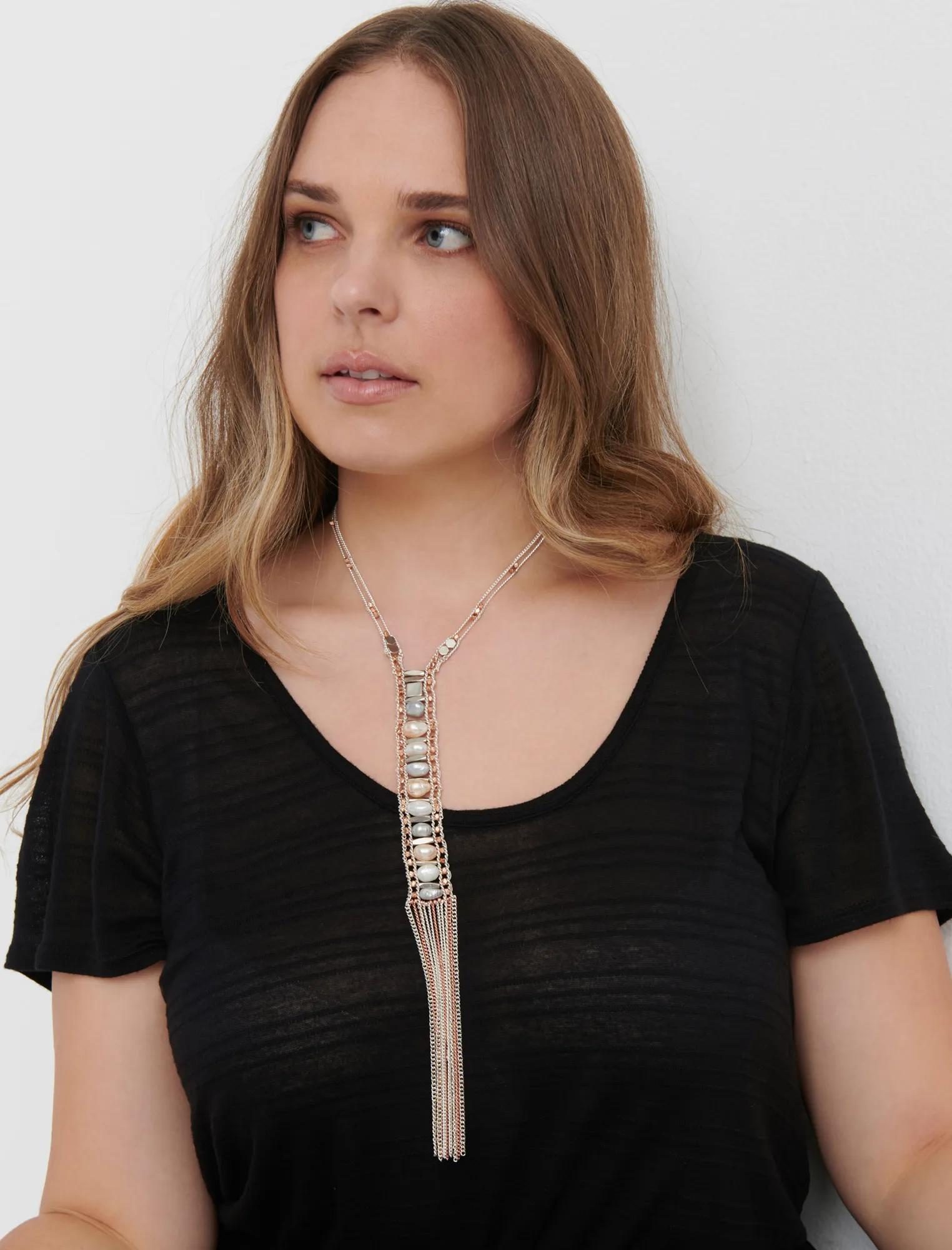 LONG SINGLE PEARL NECKLACE, image 2