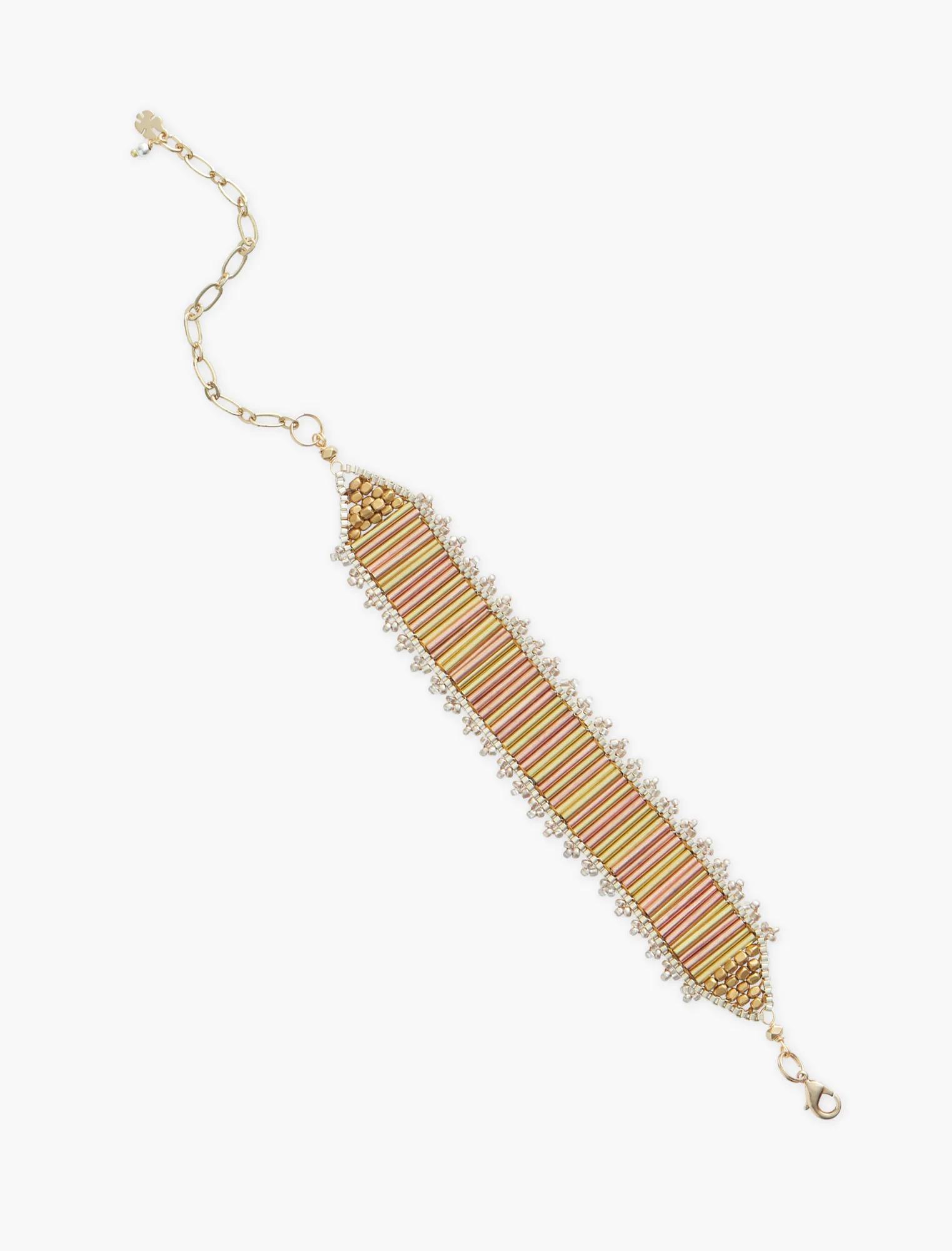 Two Tone Beaded Link Bracelet, image 1
