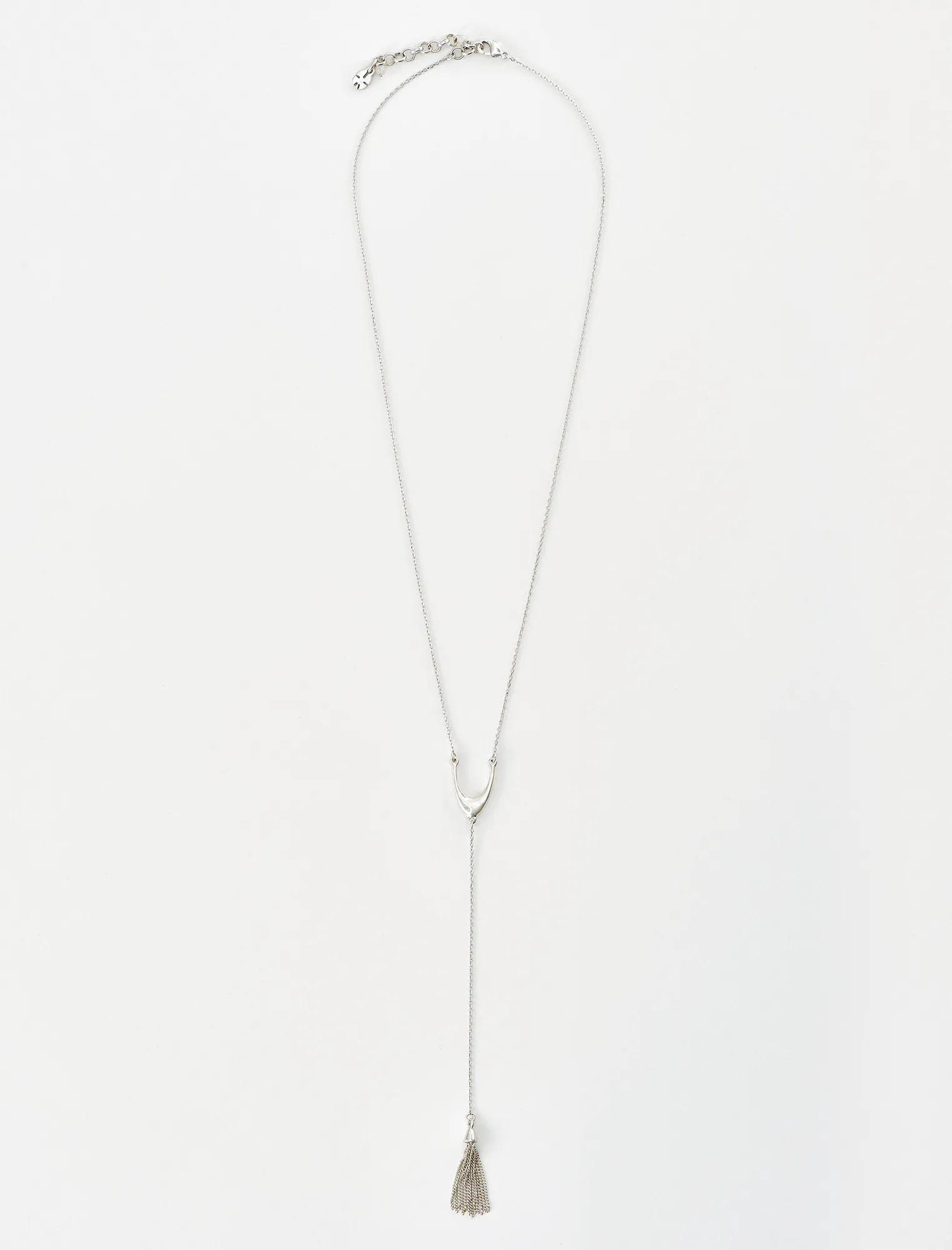 SILVER TASSLE Y NECKLACE, image 4