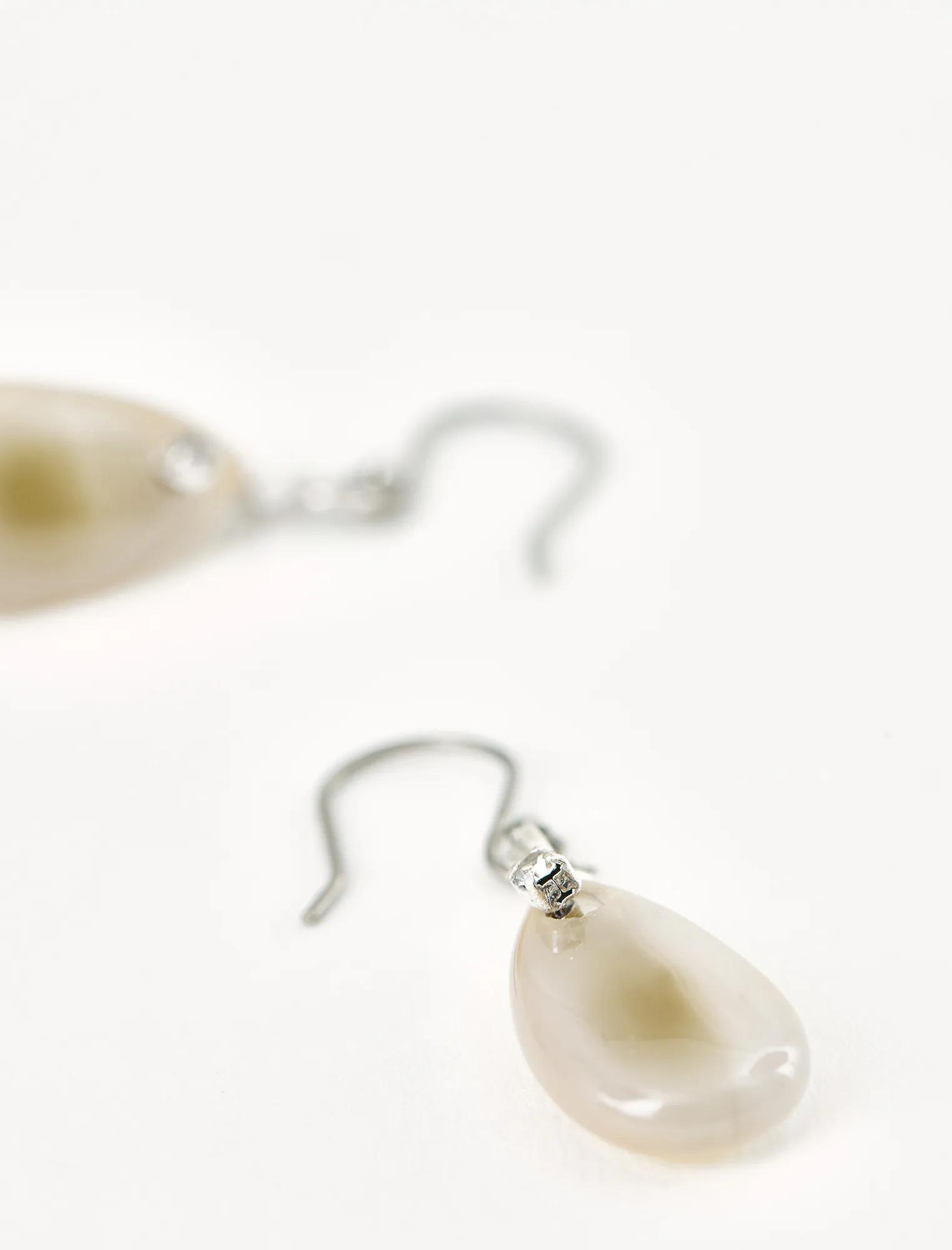 BROWN LACE AGATE DROP EARRINGS, image 3