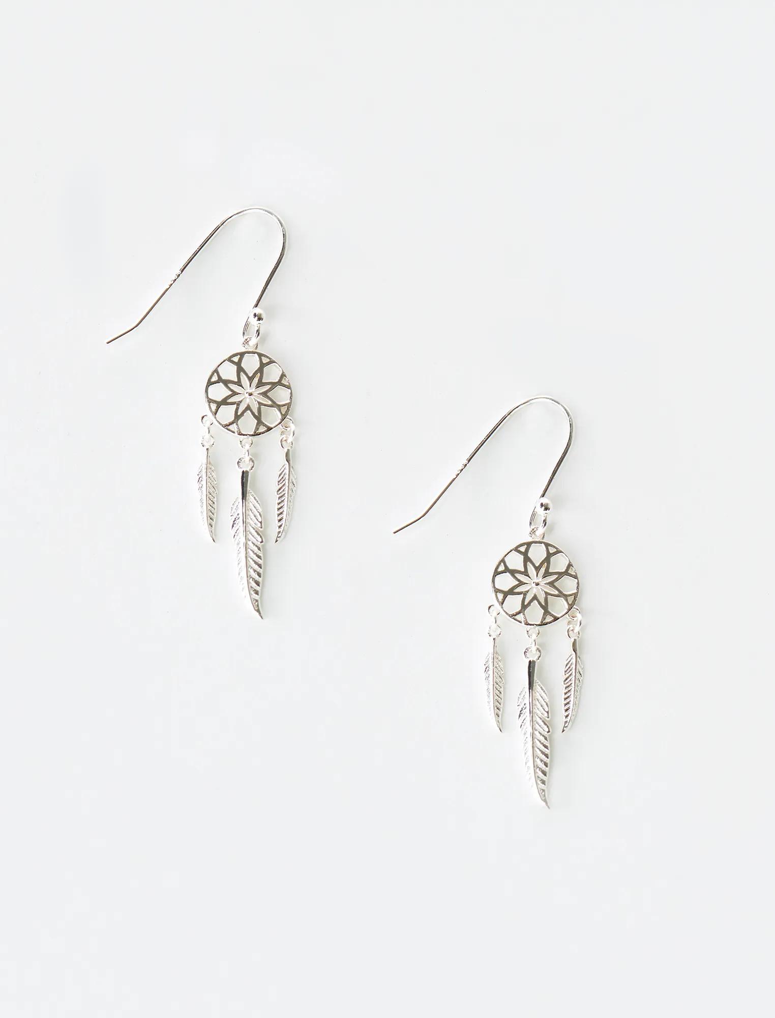 STERLING SILVER DREAM CATCHER EARRINGS, image 1