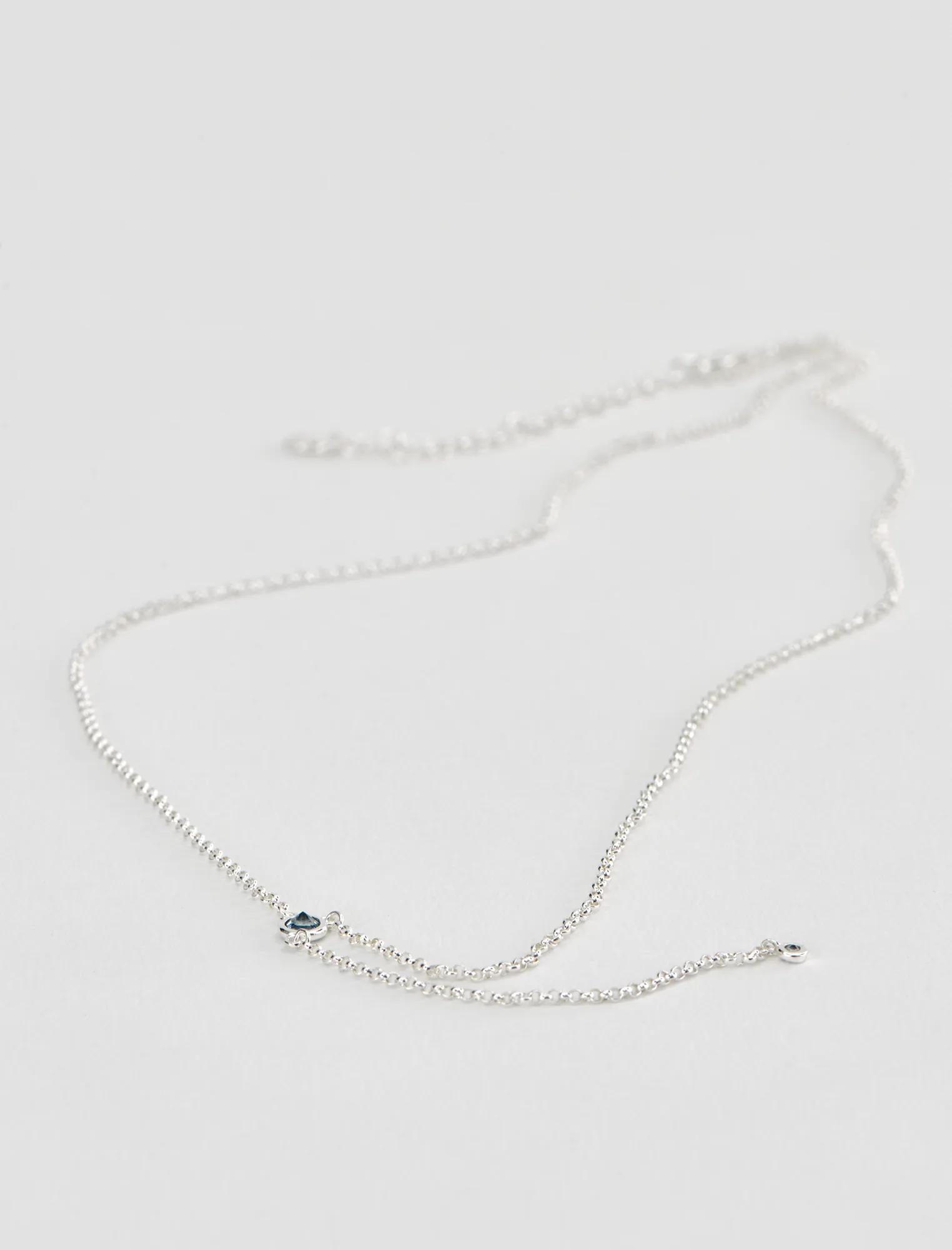 SILVER ORGANIC Y NECKLACE, image 3