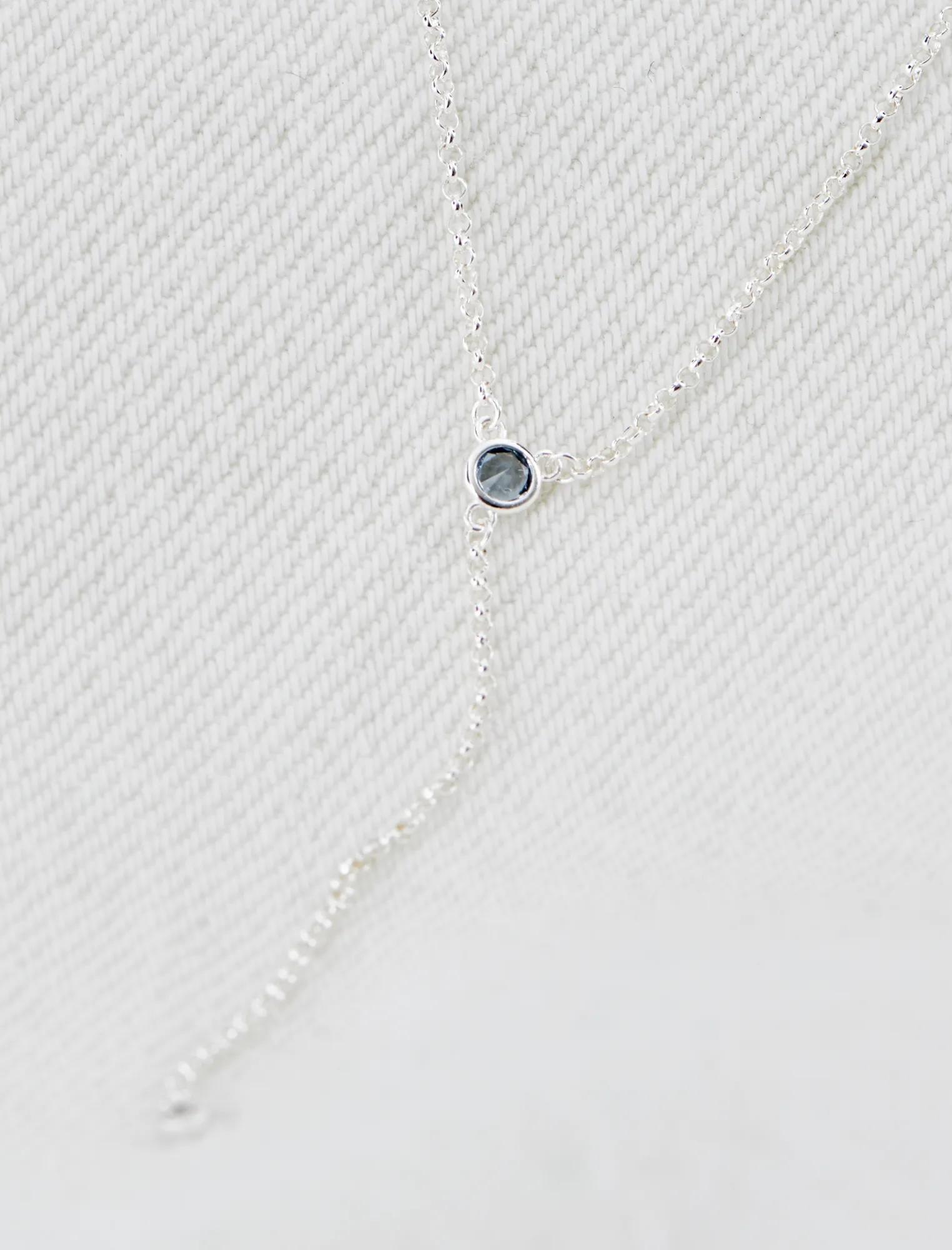 SILVER ORGANIC Y NECKLACE, image 4