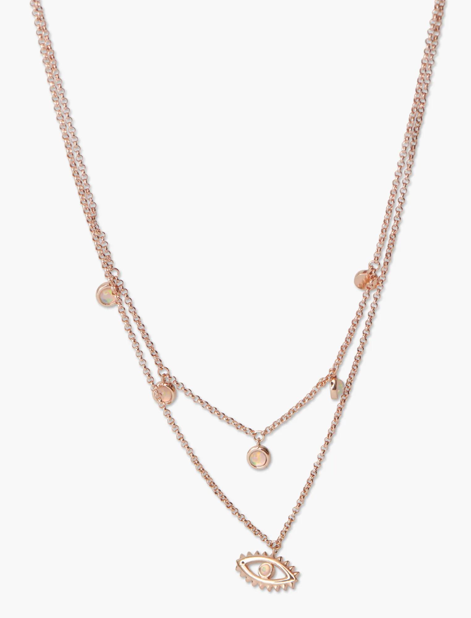 STERLING SILVER EVIL EYE LAYERED NECKLACE, image 3