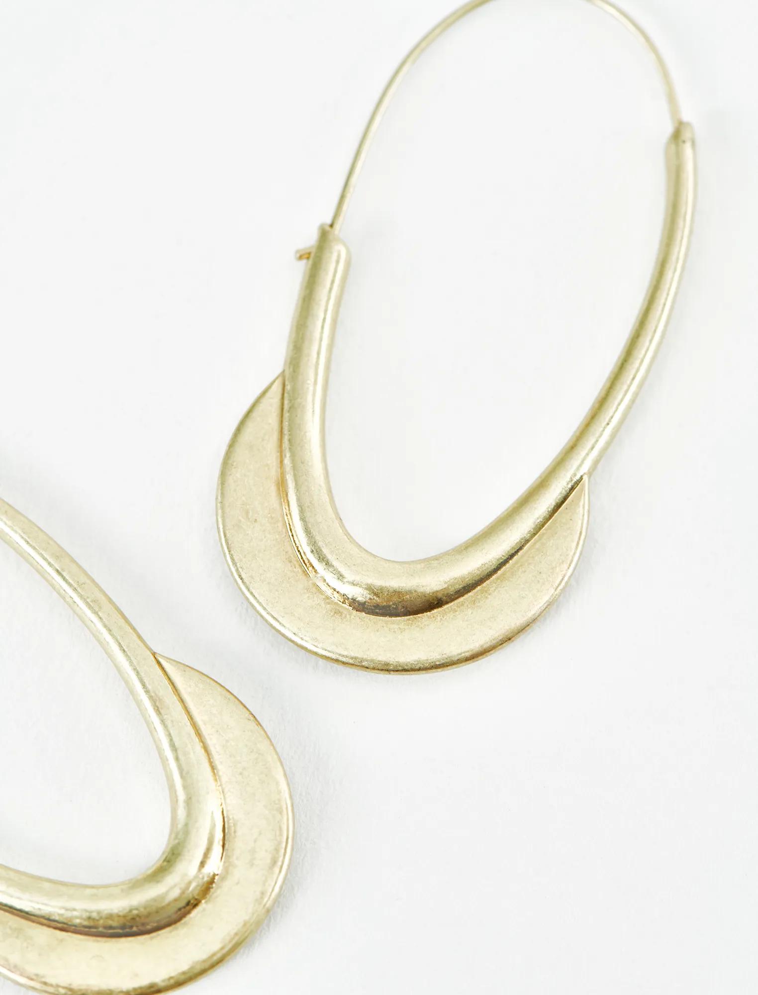 GOLD CRESCENT HOOPS, image 2
