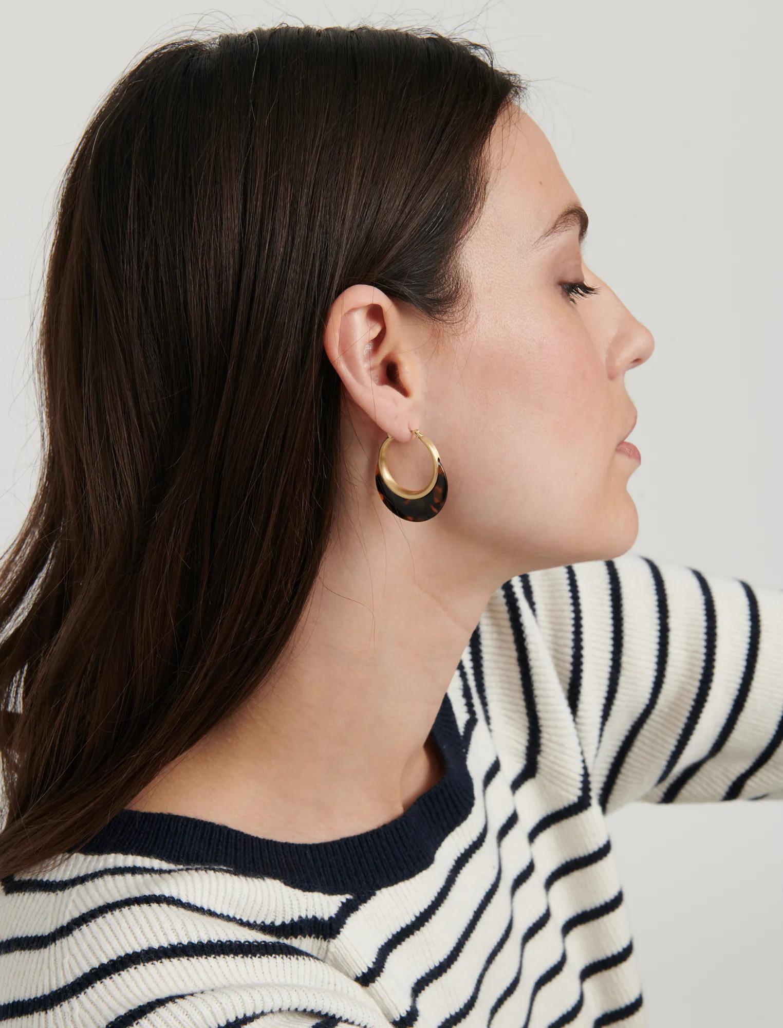 Tortoise Hoops Earrings, image 2