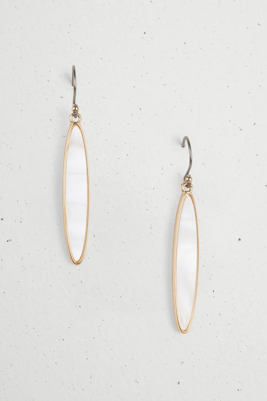 MOTHER OF PEARL DROP EARRINGS, image 1