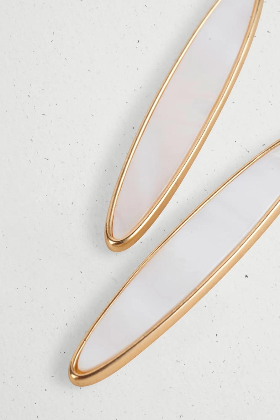 MOTHER OF PEARL DROP EARRINGS, image 2