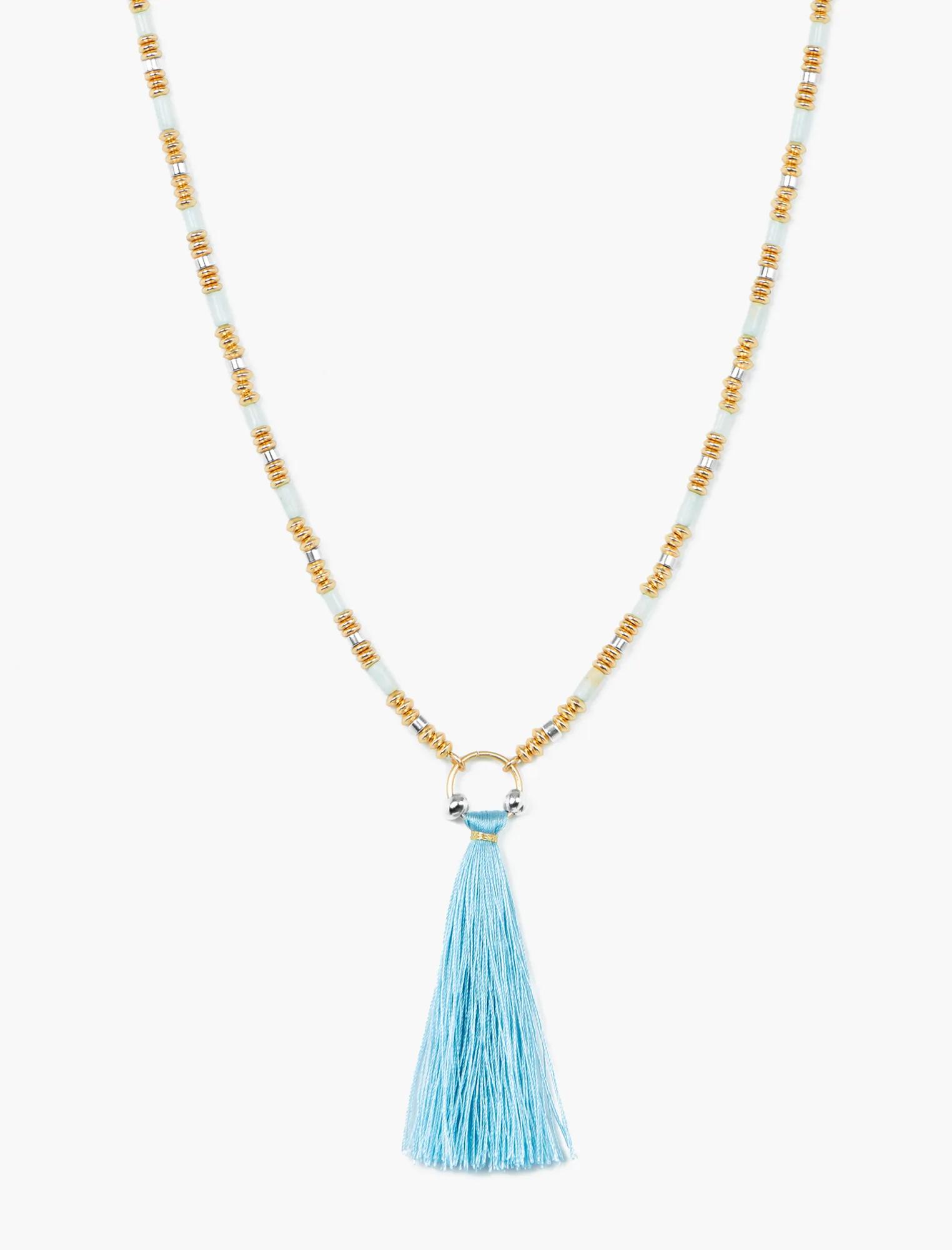BEADED TASSLE NECKLACE, image 1