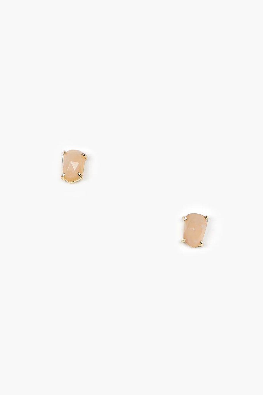 Rose Quartz Stud Earrings, image 2