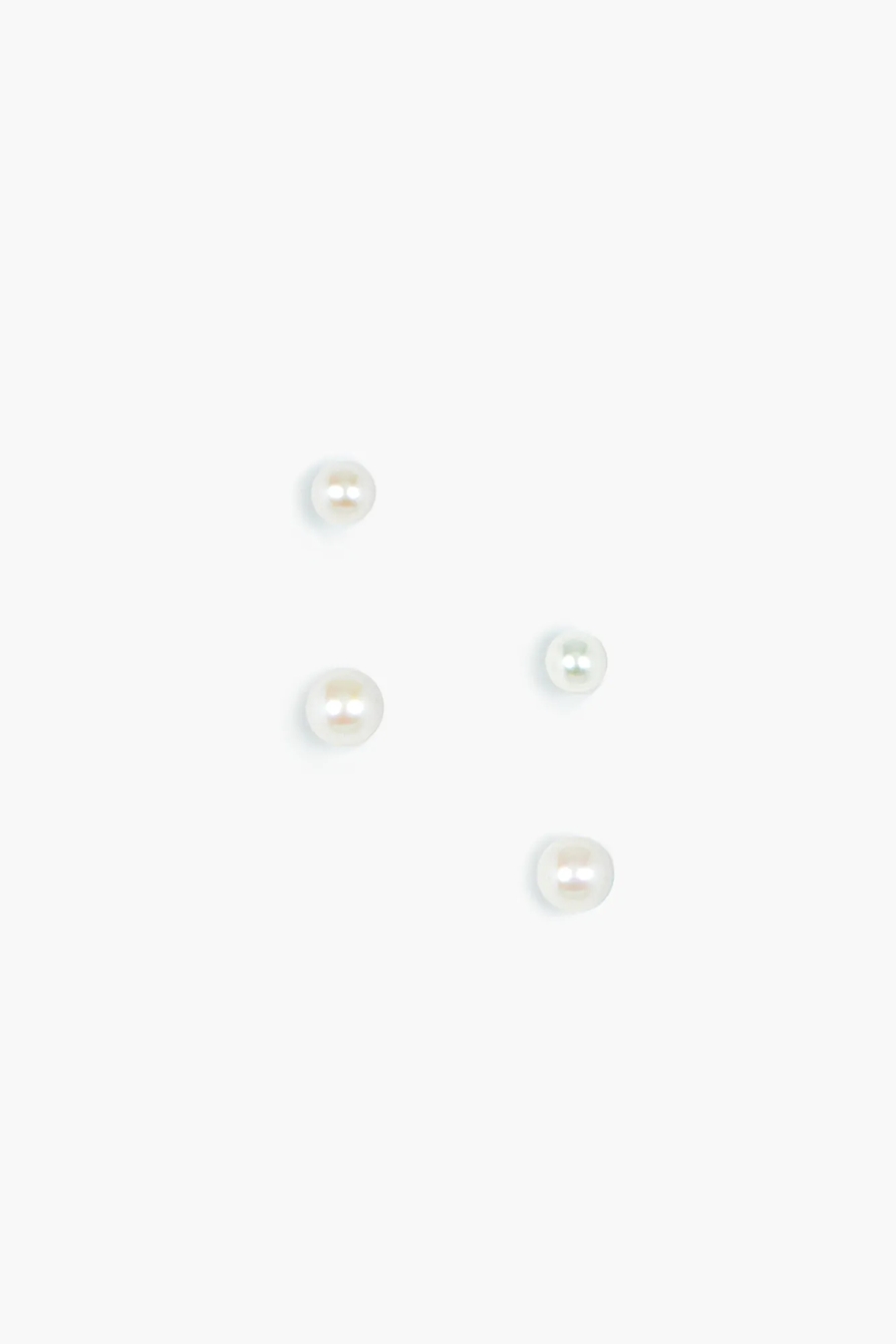 GENUINE PEARL EARRING STUD SET, image 1