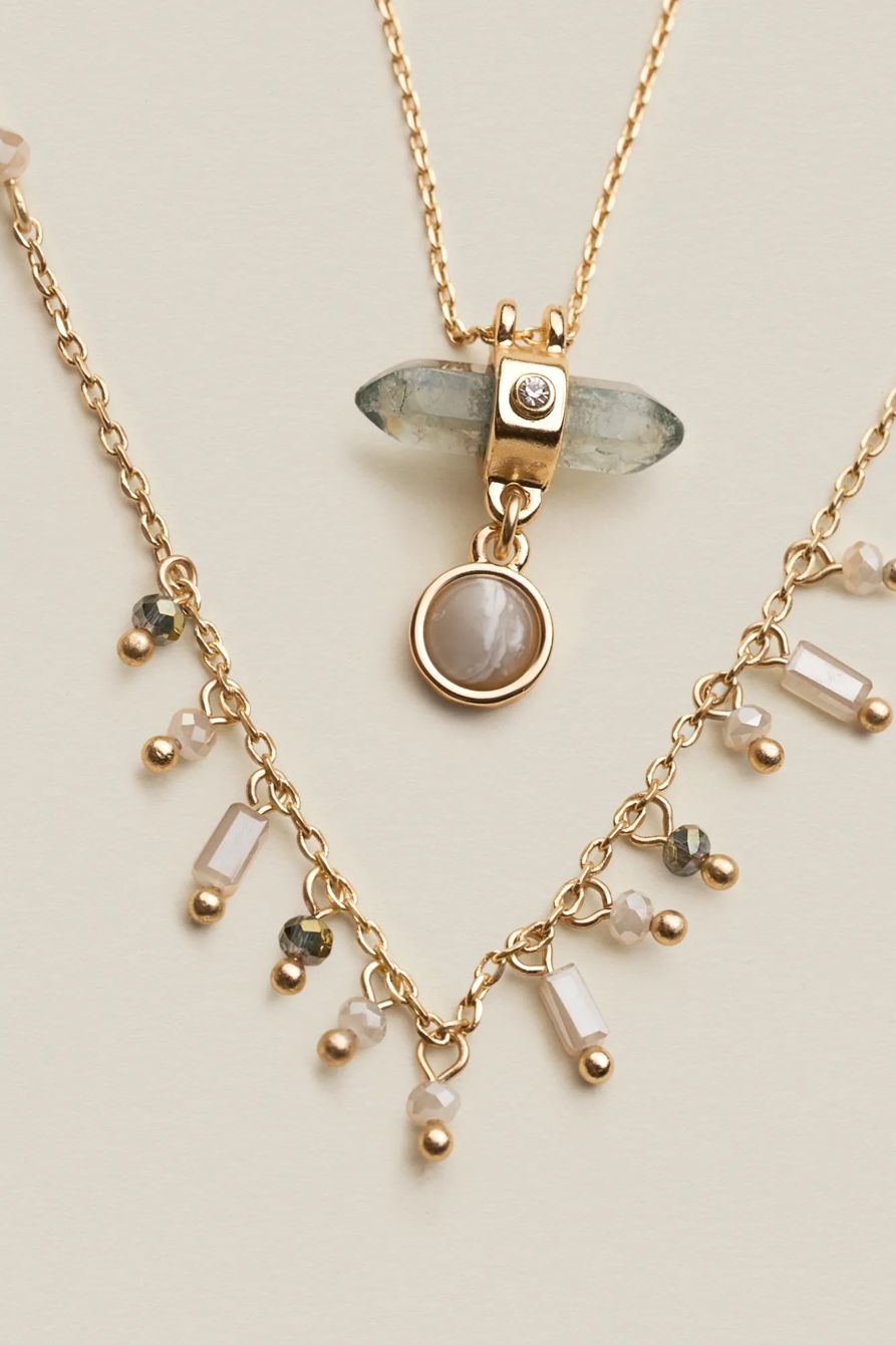 DELICATE STONE LAYER NECKLACE, image 2