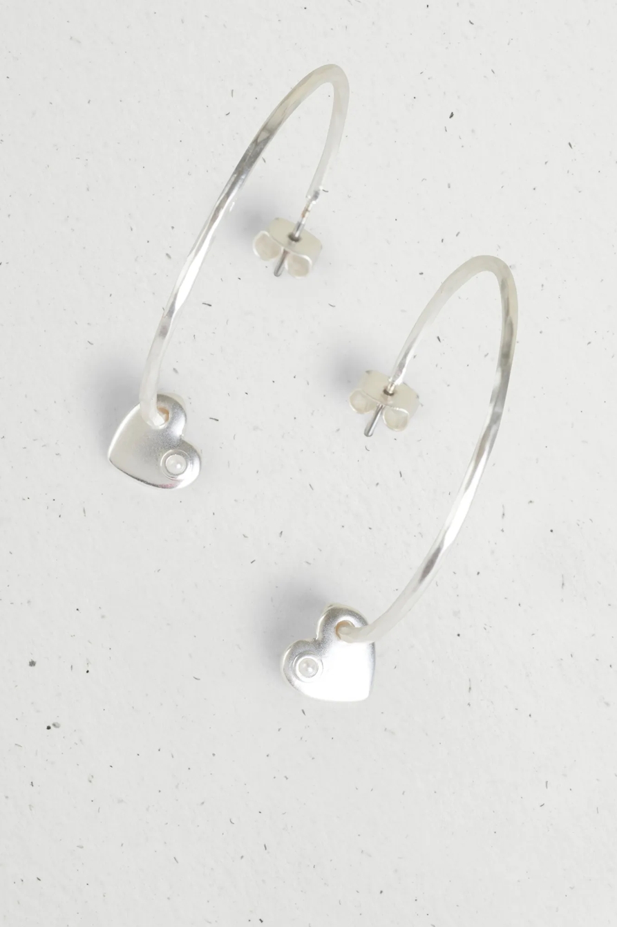 CHARM HEART HOOP EARRING, image 2