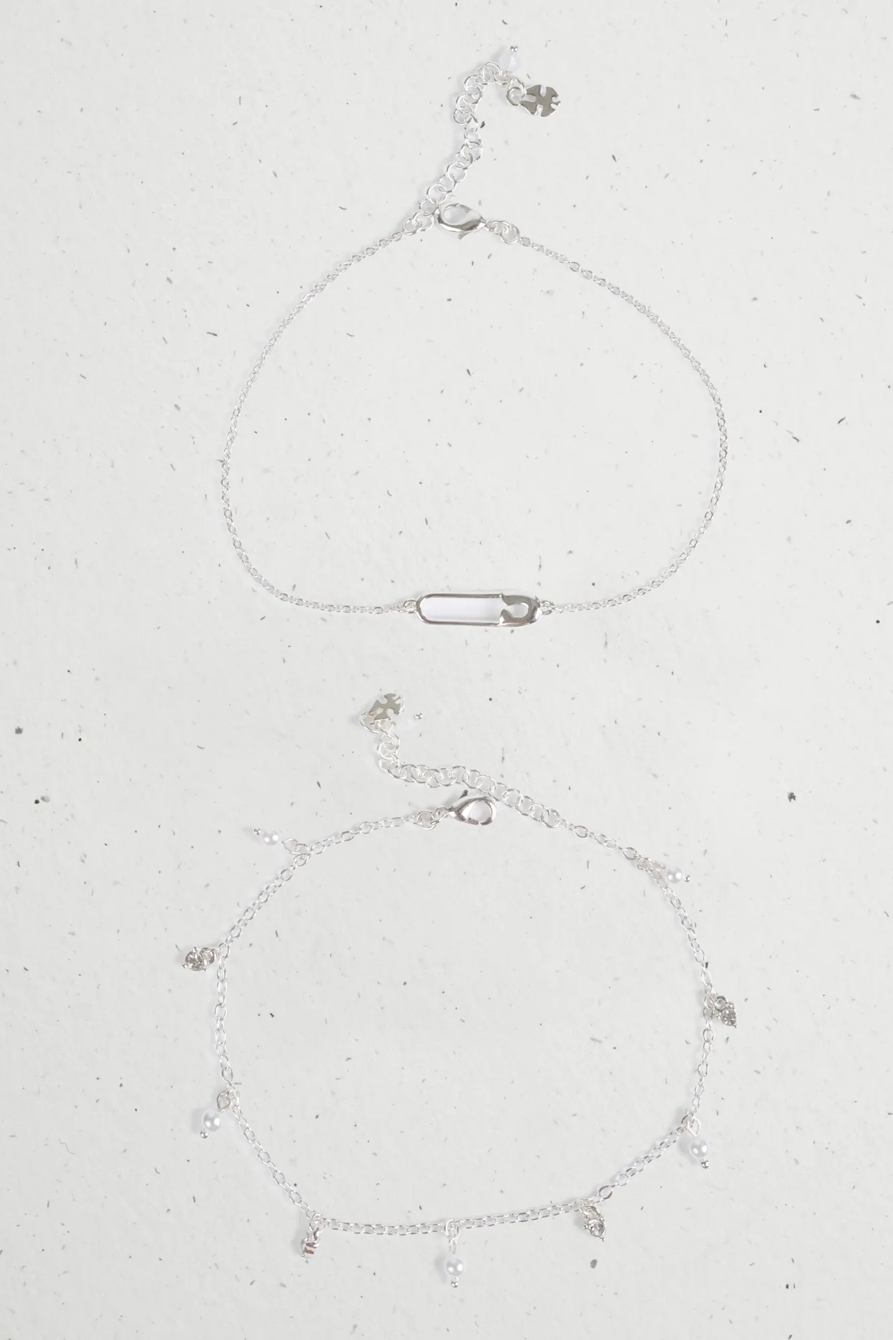 SAFETY PIN ANKLET SET, image 2