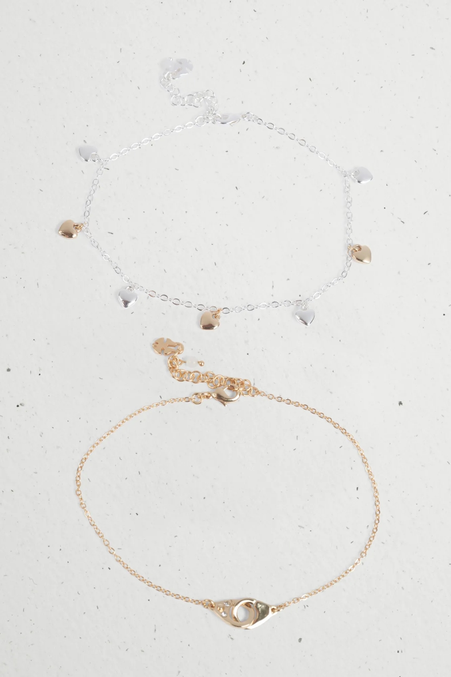 HANDCUFF AND HEART ANKLET SET, image 2