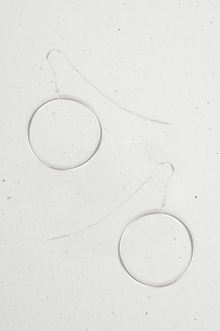 CIRCLE HOOP THREADER EARRING, image 2