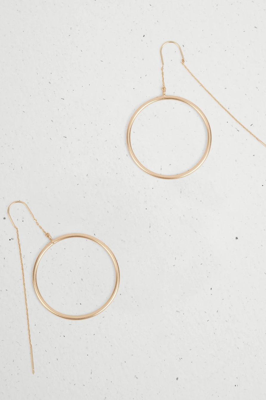 CIRCLE HOOP THREADER EARRING, image 2