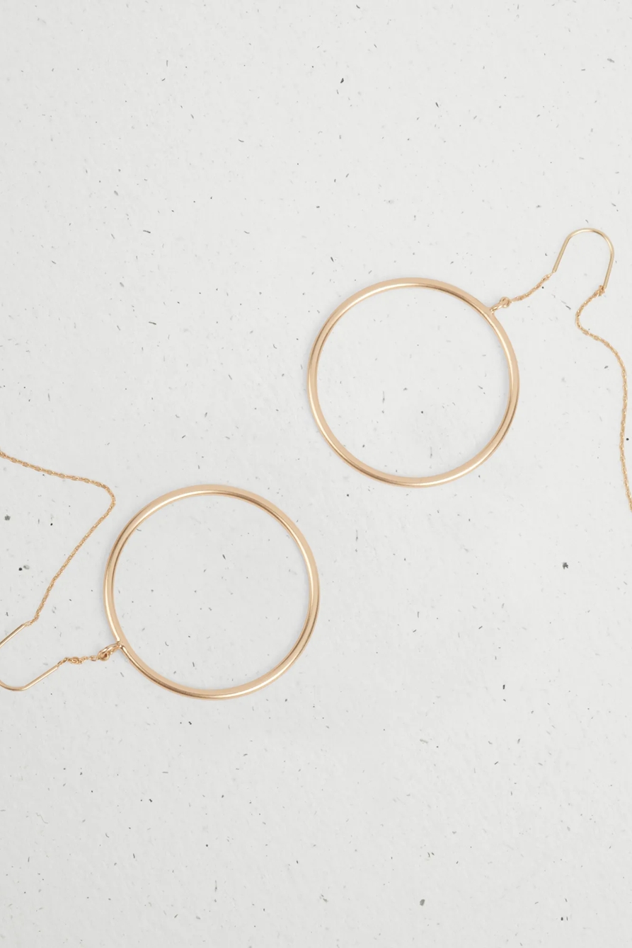 CIRCLE HOOP THREADER EARRING, image 3