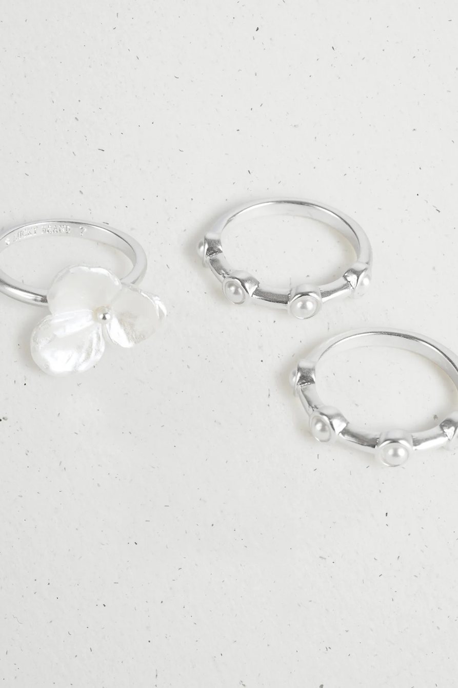 FLORAL PEARL RING STACK, image 2