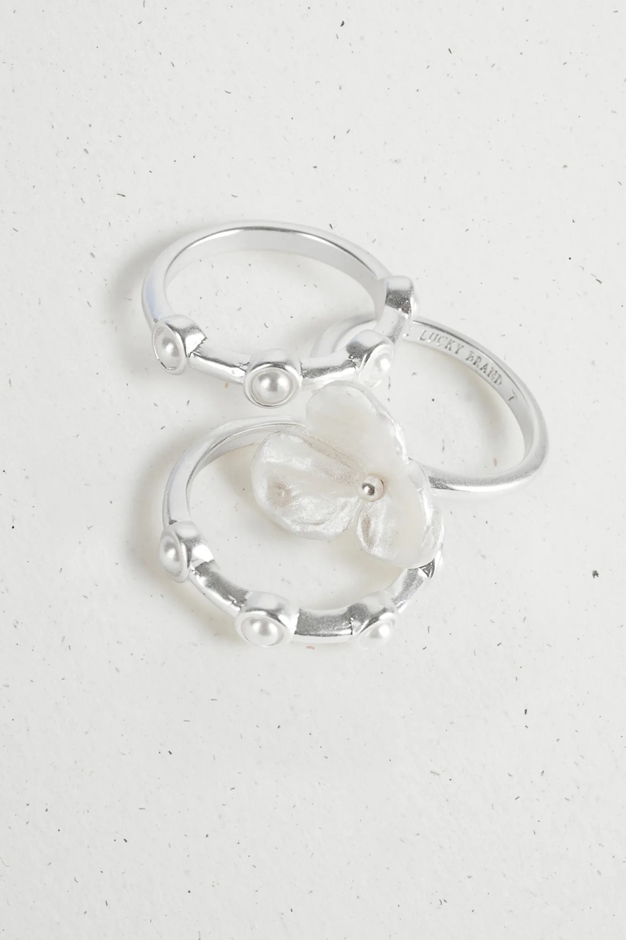 FLORAL PEARL RING STACK, image 3