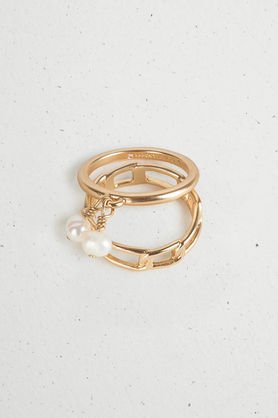 PEARL CHAIN RING STACK, image 3