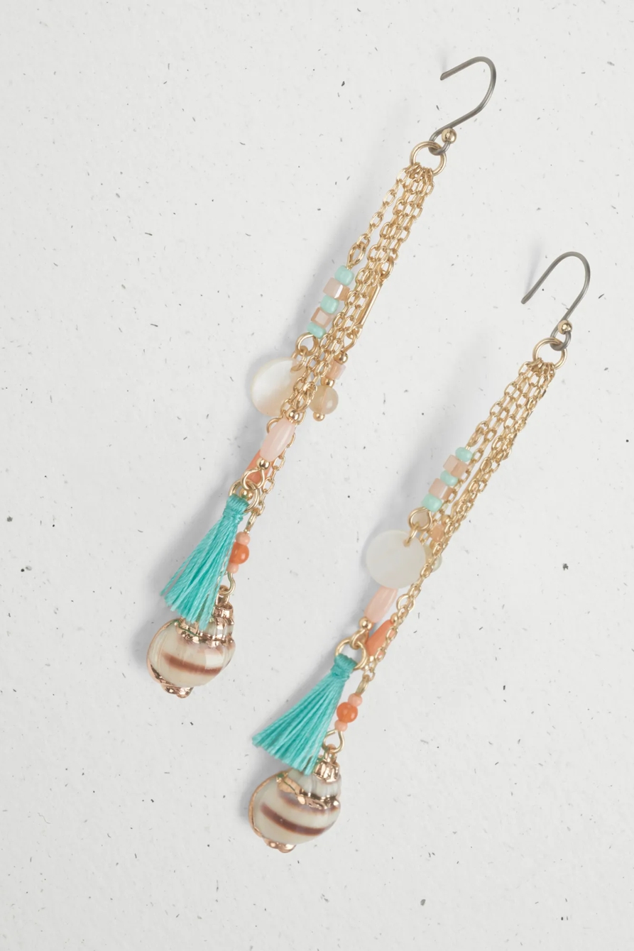 SUMMERTIME SHELL CHRAM DROP EARRING, image 2