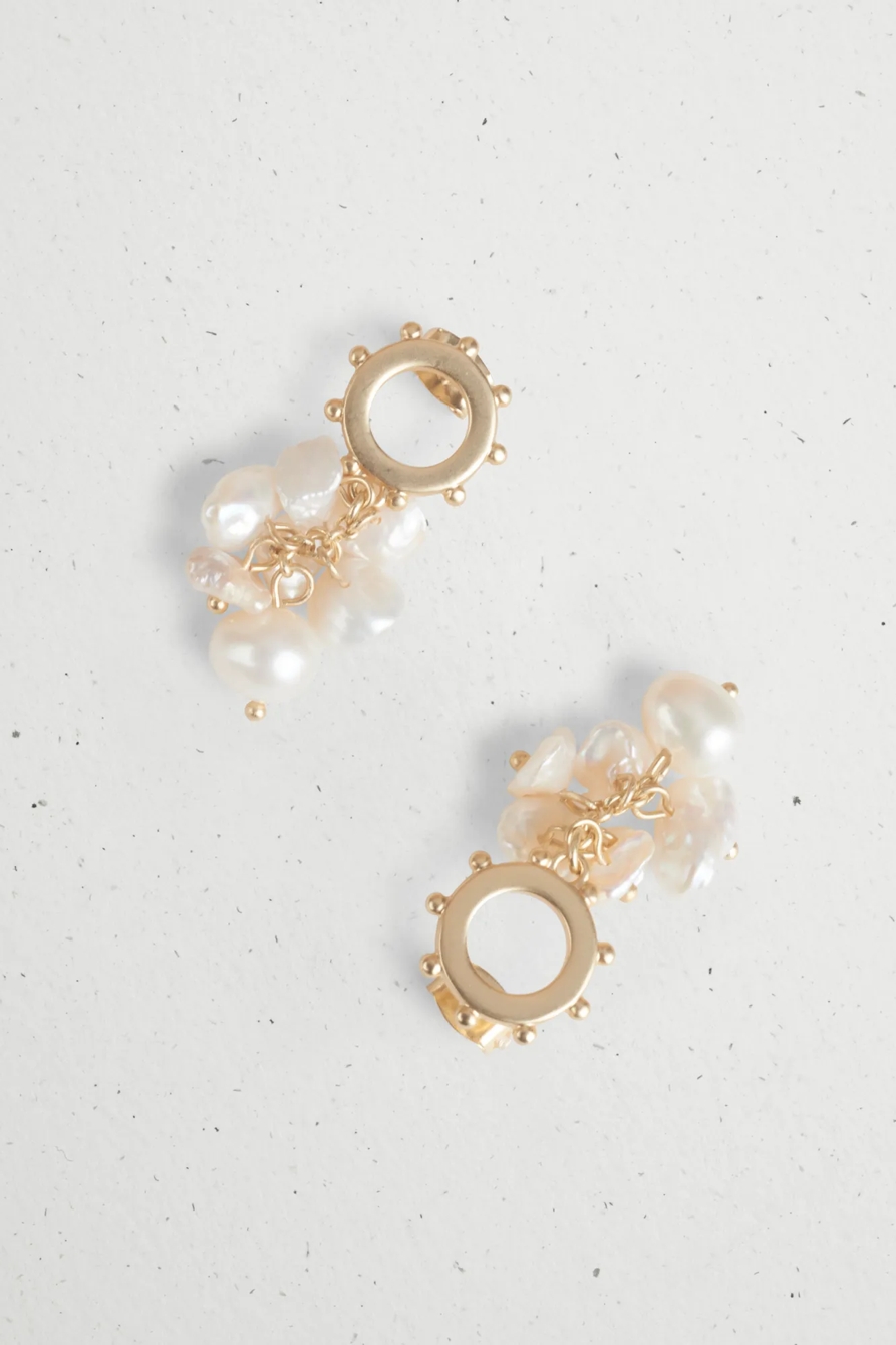 PEARL CLUSTER DROP EARRING, image 2