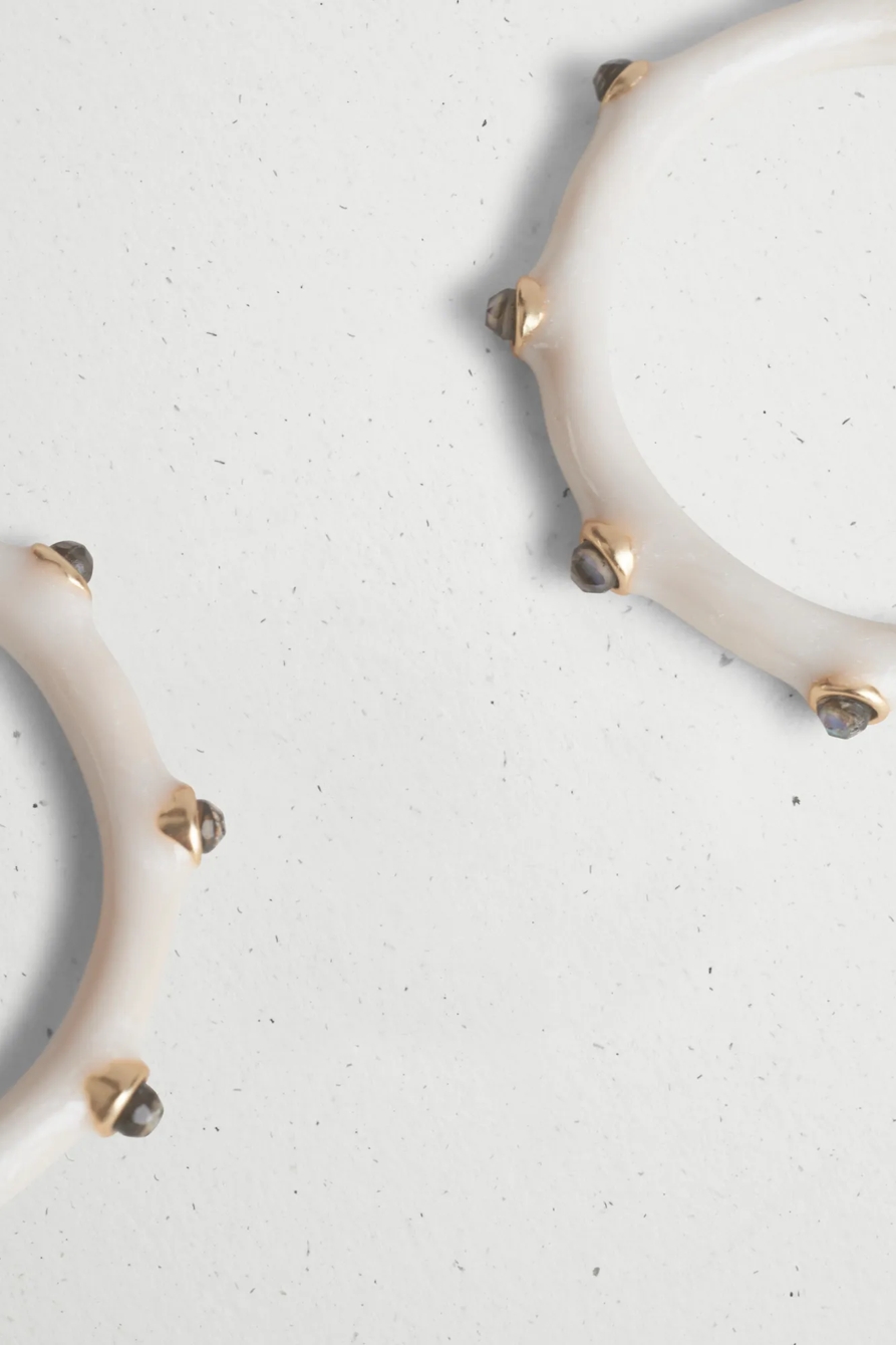 PEARL INLAY HOOP EARRING, image 4