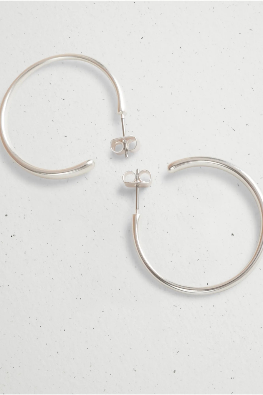 SILVER HOOP EARRING, image 2