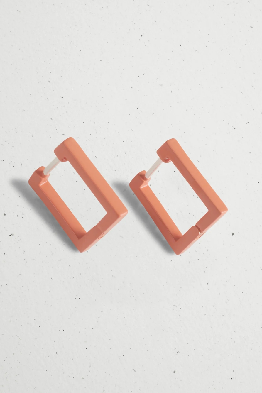 MINI CORAL SQUARE HOOP EARRING, image 2
