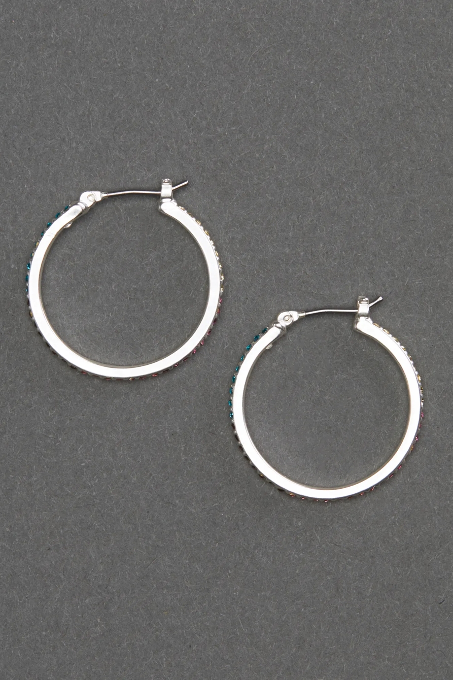 DELICATE PAVE HOOP EARRING, image 2