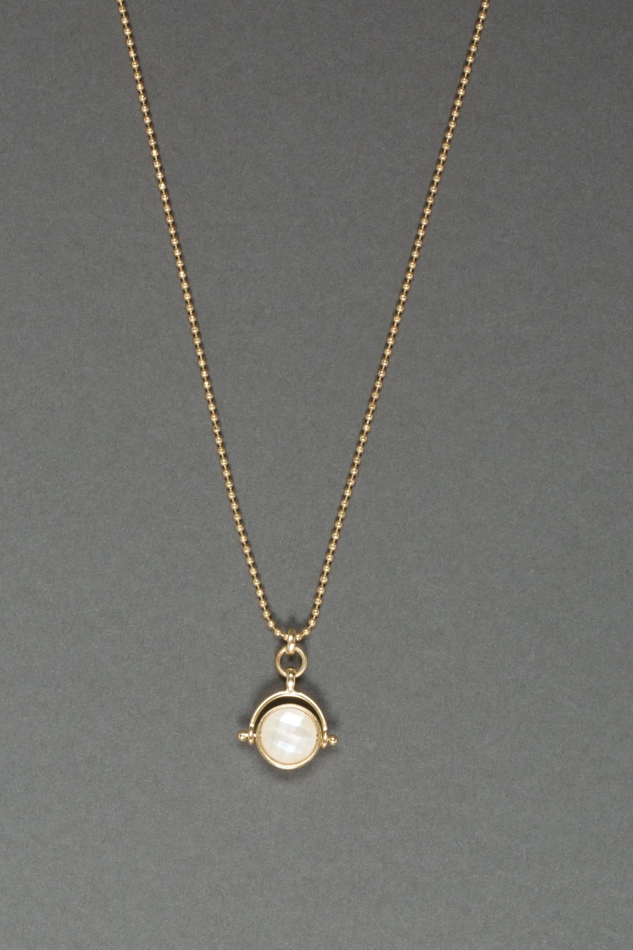 DELICATE SET STONE FLIP NECKLACE, image 2