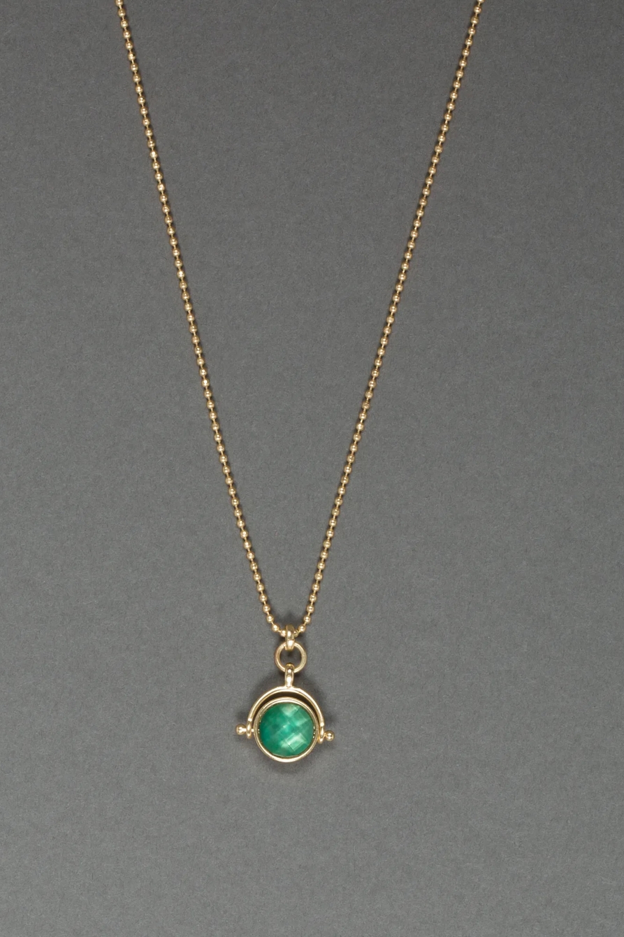 DELICATE SET STONE FLIP NECKLACE, image 3