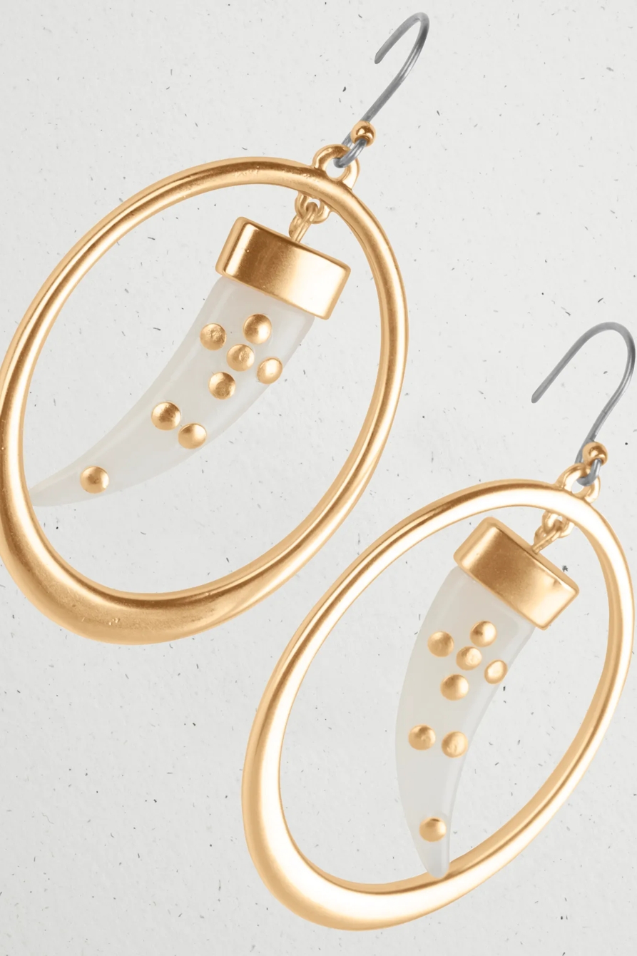 ORBITAL HORN DROP EARRING, image 2